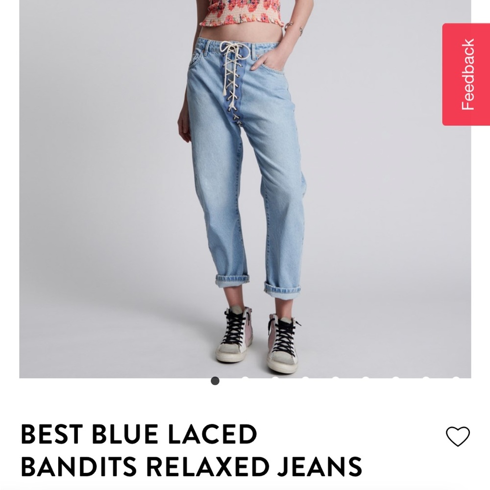 Free People x OneTeaspoon Laced Bandits Jeans Brand New Relaxed Straight Leg 25